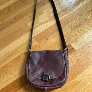 Timeless Brown Leather Crossbody Bag with Flap Design